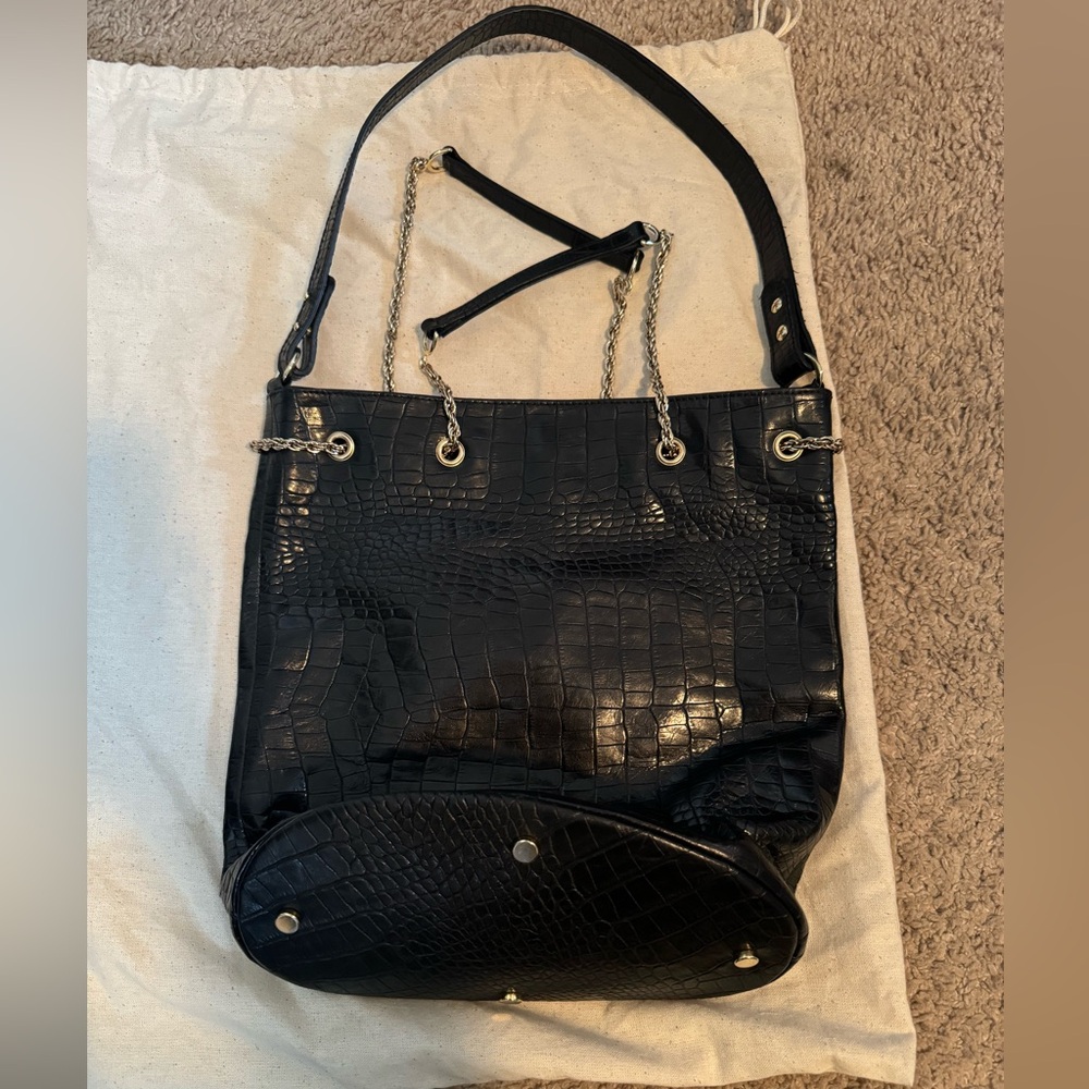 NWT Balzac Paris Clement bag in Black Croc